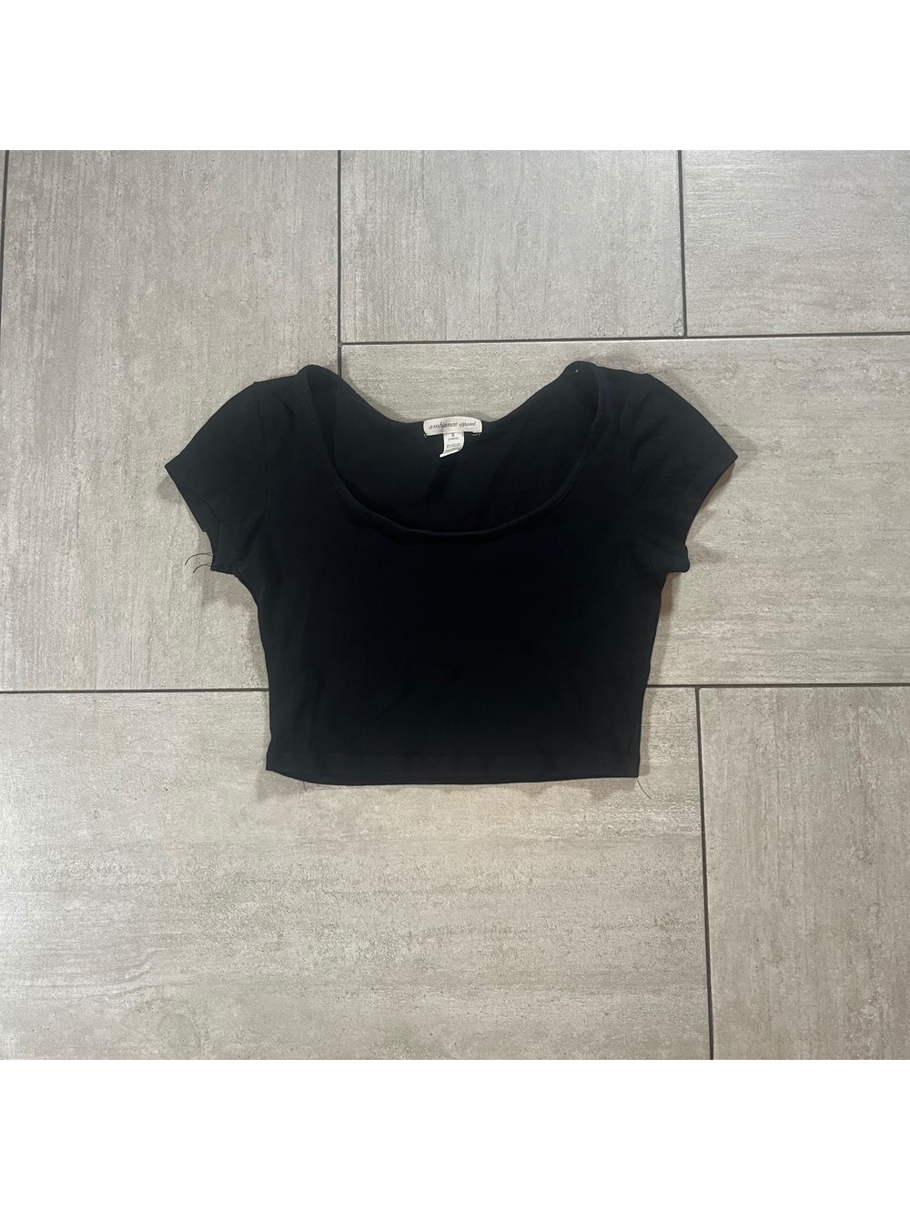 Ambiance Apparel Black Crop Top Shirt Small